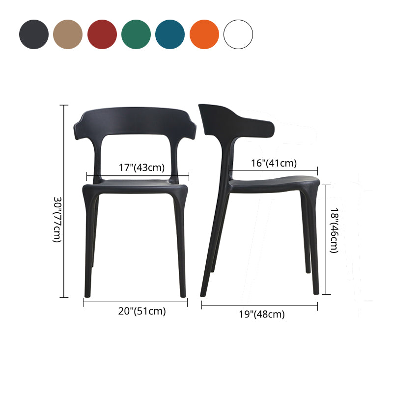 Sillas de comedor plásticas escandinavas sin brazos apilables que cenan la silla lateral