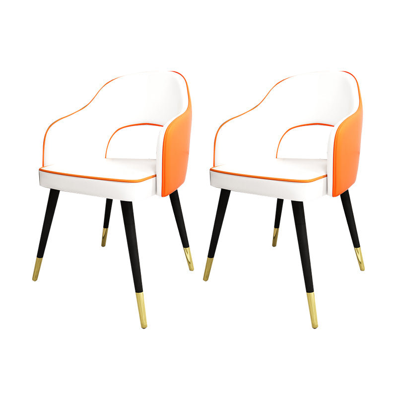 Sillas de comedor de estilo nórdico, sillas laterales con brazos y patas de metal para cocina