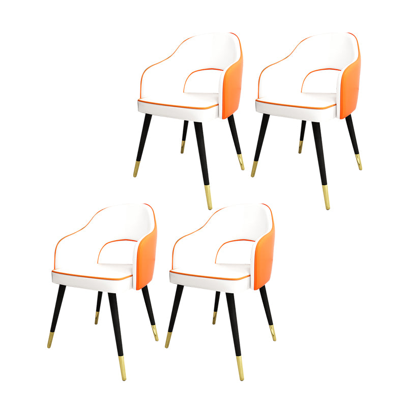 Sillas de comedor de estilo nórdico, sillas laterales con brazos y patas de metal para cocina