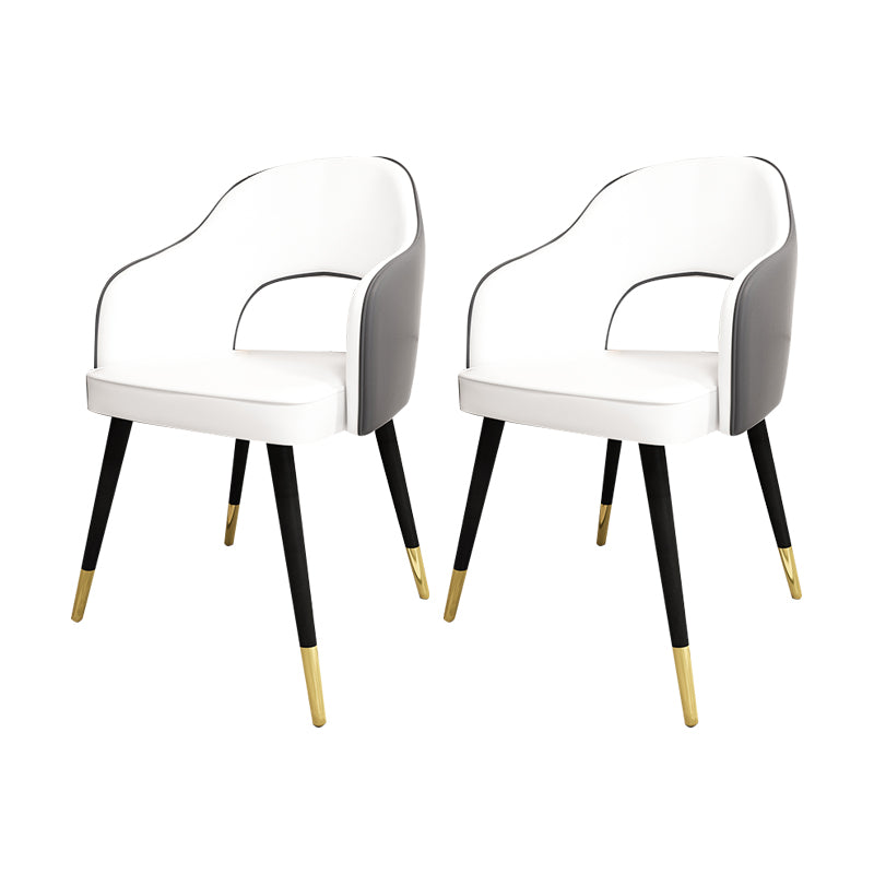 Sillas de comedor de estilo nórdico, sillas laterales con brazos y patas de metal para cocina