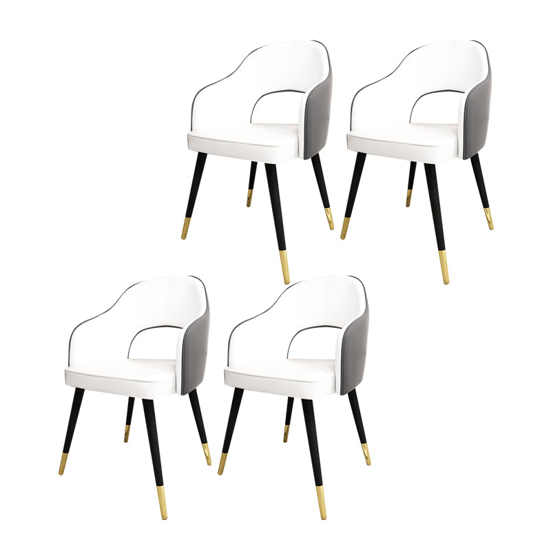 Sillas de comedor de estilo nórdico, sillas laterales con brazos y patas de metal para cocina