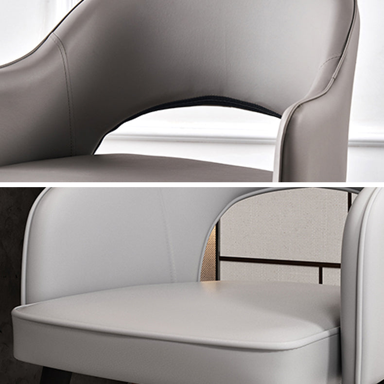 Sillas de comedor de estilo nórdico, sillas laterales con brazos y patas de metal para cocina