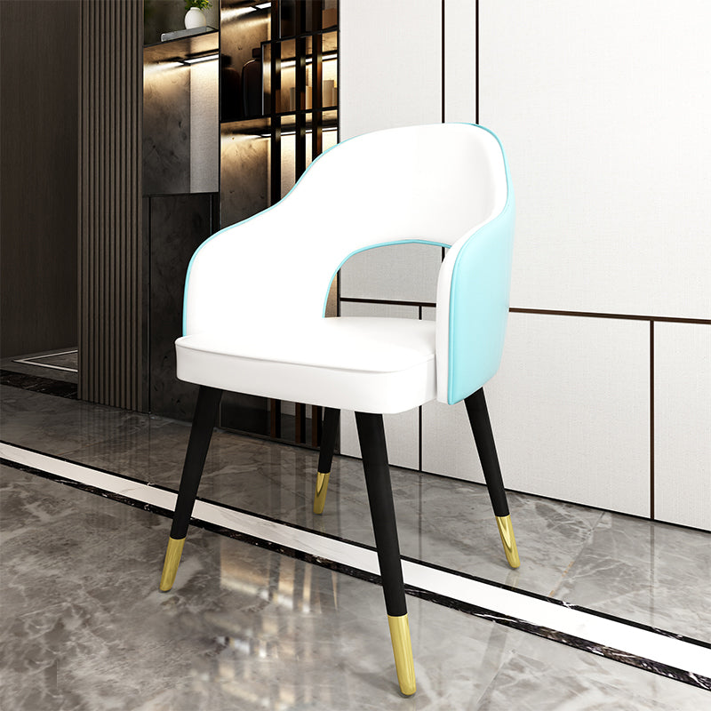 Chaises de salle à manger de Style nordique, chaises latérales avec bras de salle à manger avec pieds en métal pour la cuisine