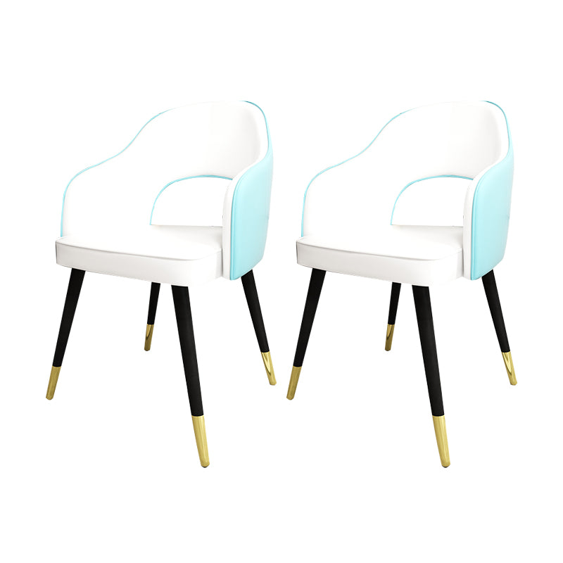Sillas de comedor de estilo nórdico, sillas laterales con brazos y patas de metal para cocina