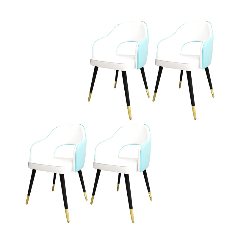 Sillas de comedor de estilo nórdico, sillas laterales con brazos y patas de metal para cocina