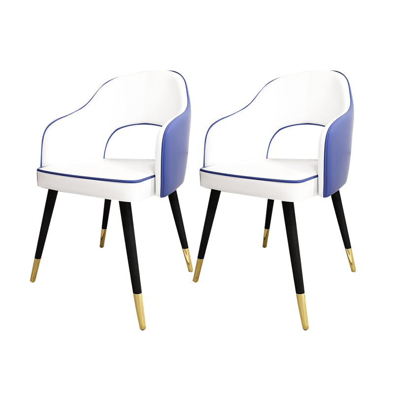 Sillas de comedor de estilo nórdico, sillas laterales con brazos y patas de metal para cocina