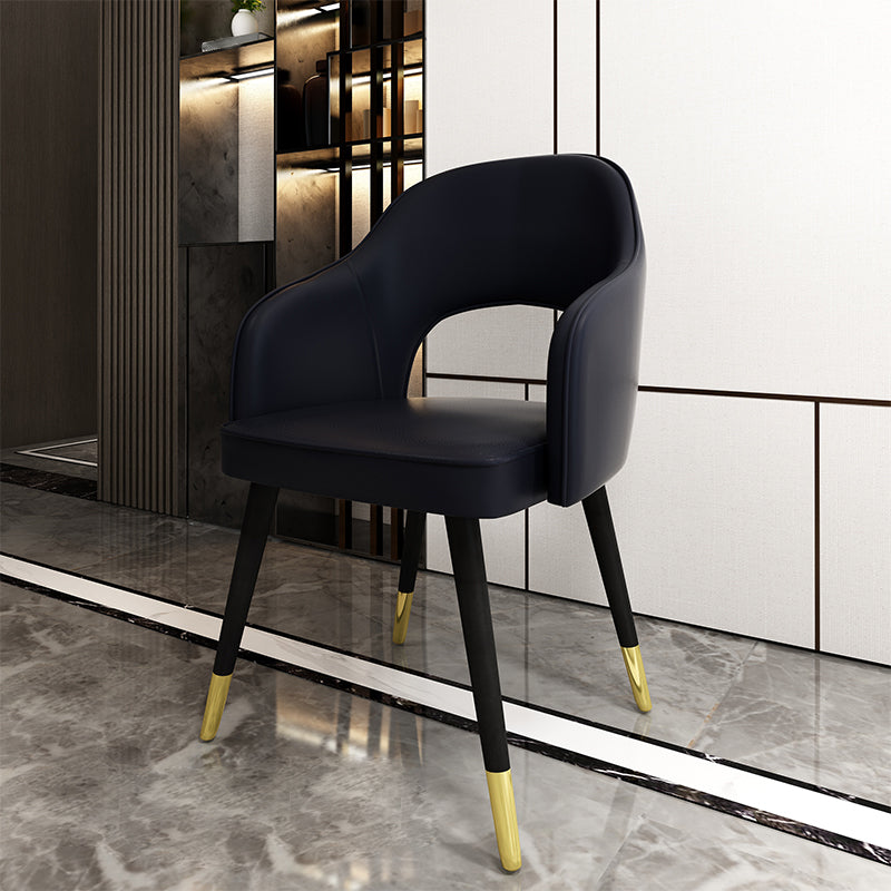 Sillas de comedor de estilo nórdico, sillas laterales con brazos y patas de metal para cocina