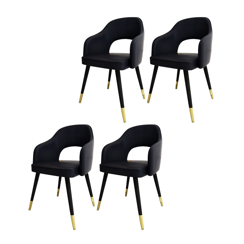 Sillas de comedor de estilo nórdico, sillas laterales con brazos y patas de metal para cocina
