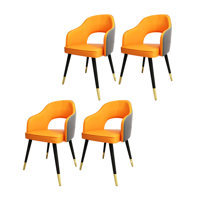 Sillas de comedor de estilo nórdico, sillas laterales con brazos y patas de metal para cocina