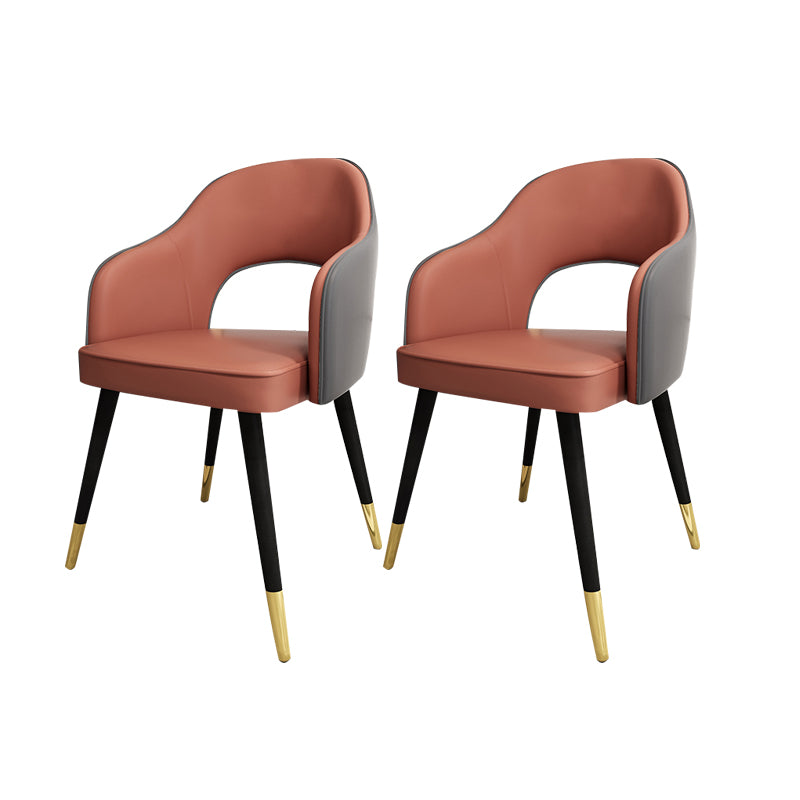 Sillas de comedor de estilo nórdico, sillas laterales con brazos y patas de metal para cocina
