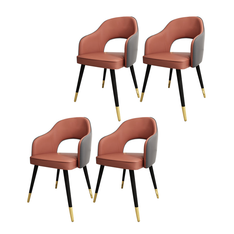 Sillas de comedor de estilo nórdico, sillas laterales con brazos y patas de metal para cocina