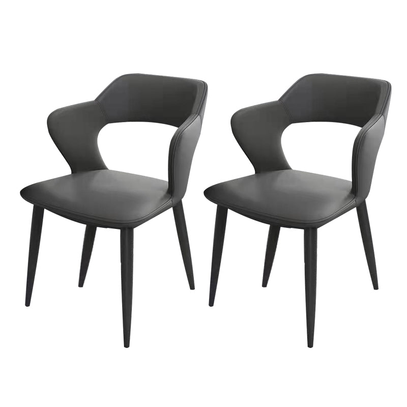 Chaises de salle à manger en métal de style moderne, chaise latérale à bras arrière ouvert pour la cuisine