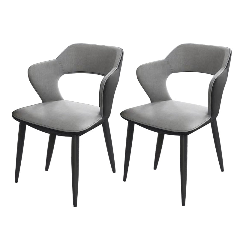 Chaises de salle à manger en métal de style moderne, chaise latérale à bras arrière ouvert pour la cuisine