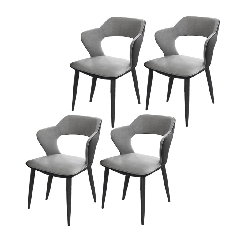 Chaises de salle à manger en métal de style moderne, chaise latérale à bras arrière ouvert pour la cuisine