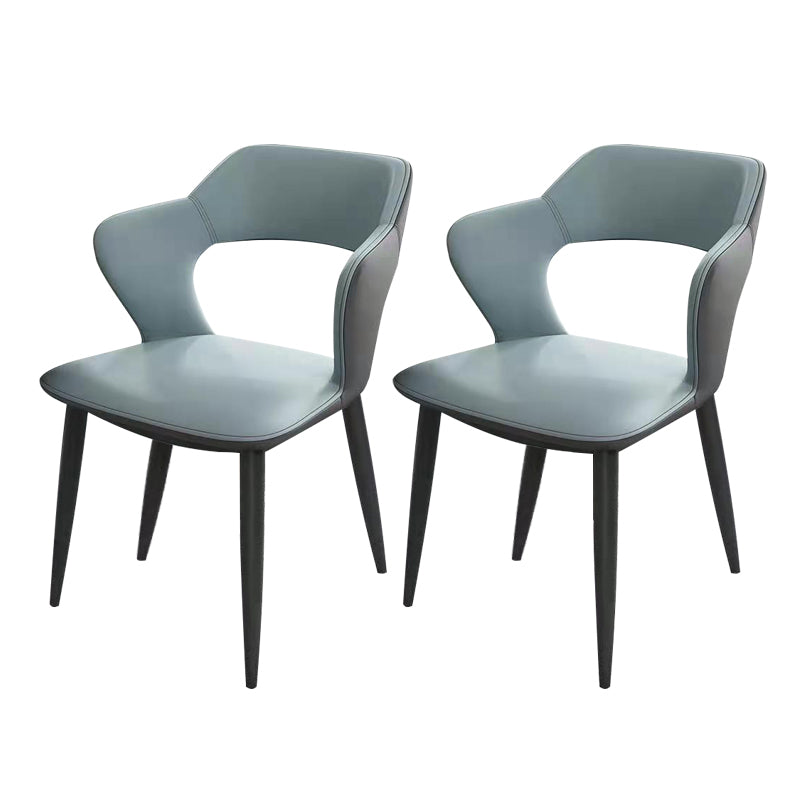 Chaises de salle à manger en métal de style moderne, chaise latérale à bras arrière ouvert pour la cuisine
