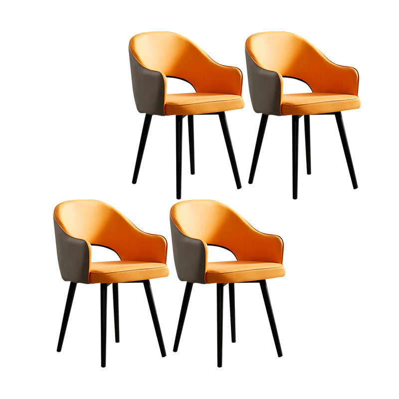 Chaises de salle à manger en métal de Style nordique, chaise latérale à bras arrière ouvert pour la cuisine