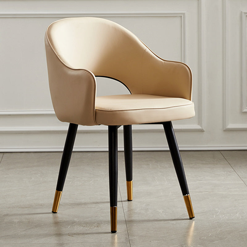 Chaises de salle à manger en métal de Style nordique, chaise latérale à bras arrière ouvert pour la cuisine