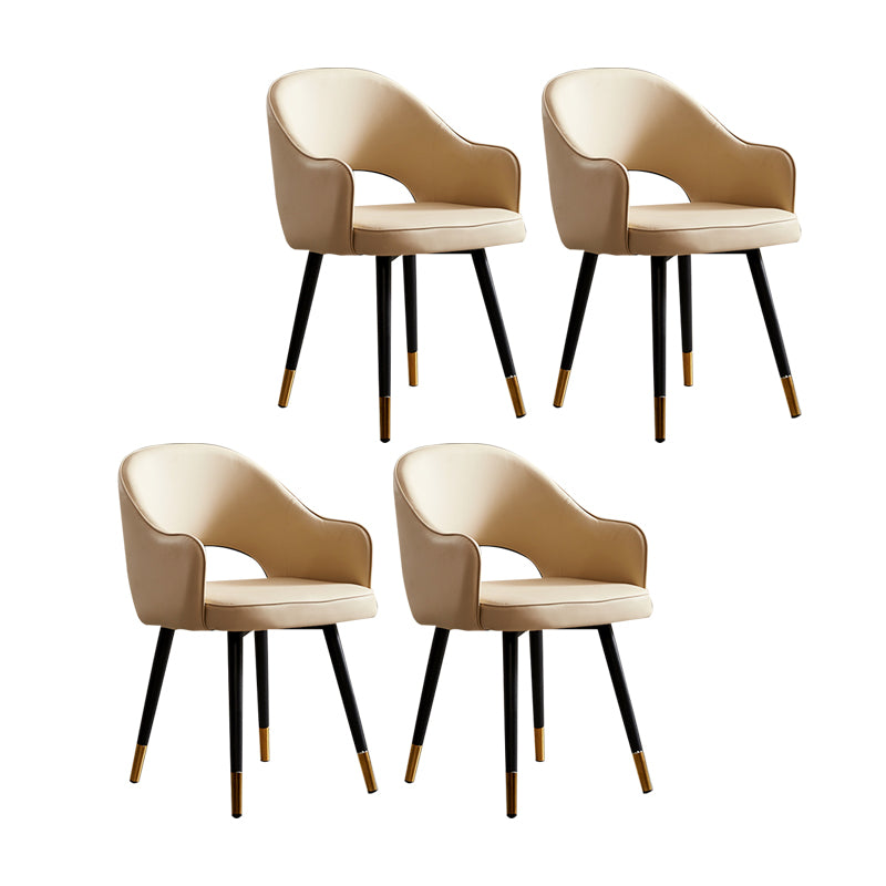 Chaises de salle à manger en métal de Style nordique, chaise latérale à bras arrière ouvert pour la cuisine