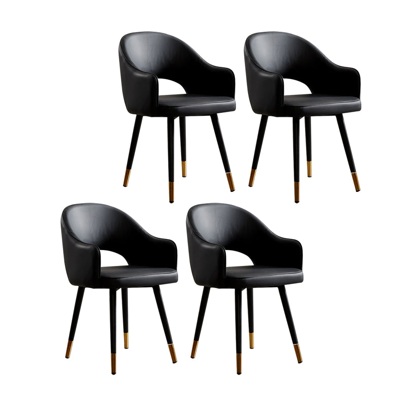 Chaises de salle à manger en métal de Style nordique, chaise latérale à bras arrière ouvert pour la cuisine