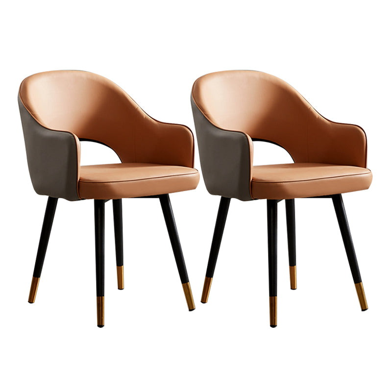 Chaises de salle à manger en métal de Style nordique, chaise latérale à bras arrière ouvert pour la cuisine