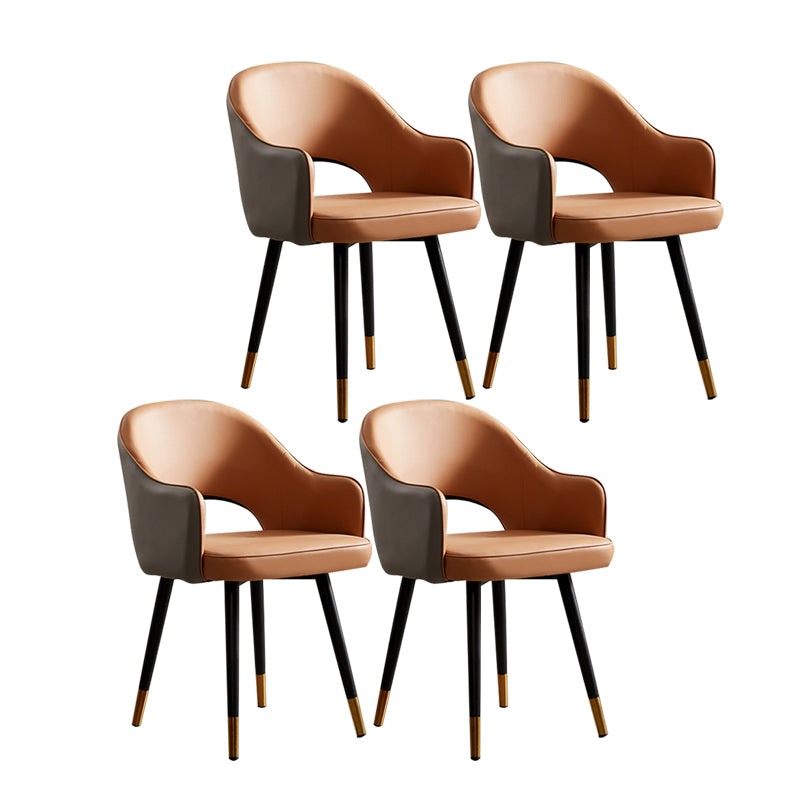 Chaises de salle à manger en métal de Style nordique, chaise latérale à bras arrière ouvert pour la cuisine