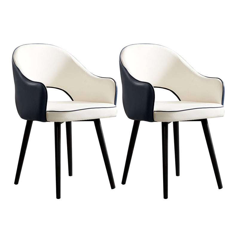 Chaises de salle à manger en métal de Style nordique, chaise latérale à bras arrière ouvert pour la cuisine