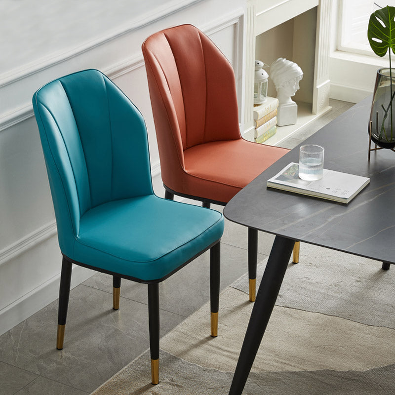 Métal de cuisine de style contemporain dinant des chaises dinant la chaise latérale sans bras de Wingback