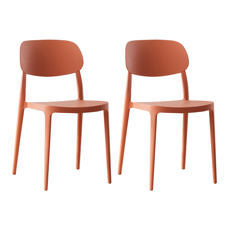 Chaise d'appoint de salon scandinave en plastique, finition mate, chaise de salle à manger à dossier ouvert