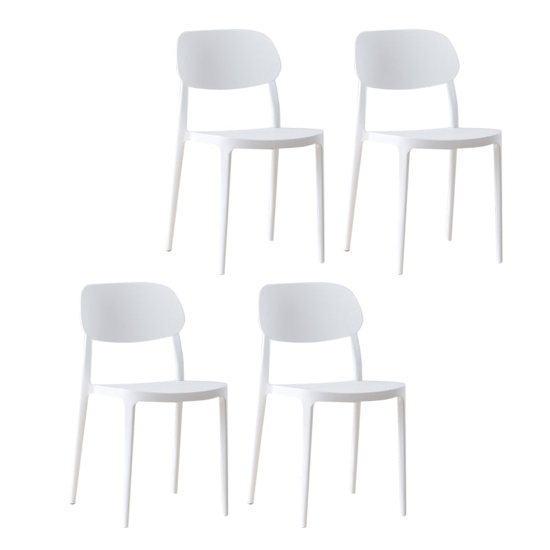 Chaise d'appoint de salon scandinave en plastique, finition mate, chaise de salle à manger à dossier ouvert