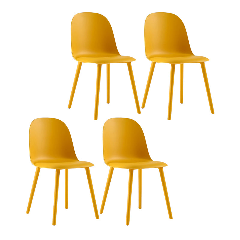 Chaise d'appoint de salle à manger scandinave en plastique, finition mate, chaise de salle à manger Parsons (Ensemble de 4)