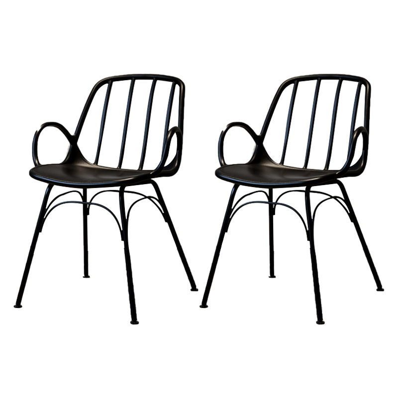 Chaises de salle à manger de cuisine de style industriel, chaises latérales avec bras de salle à manger avec pieds en métal