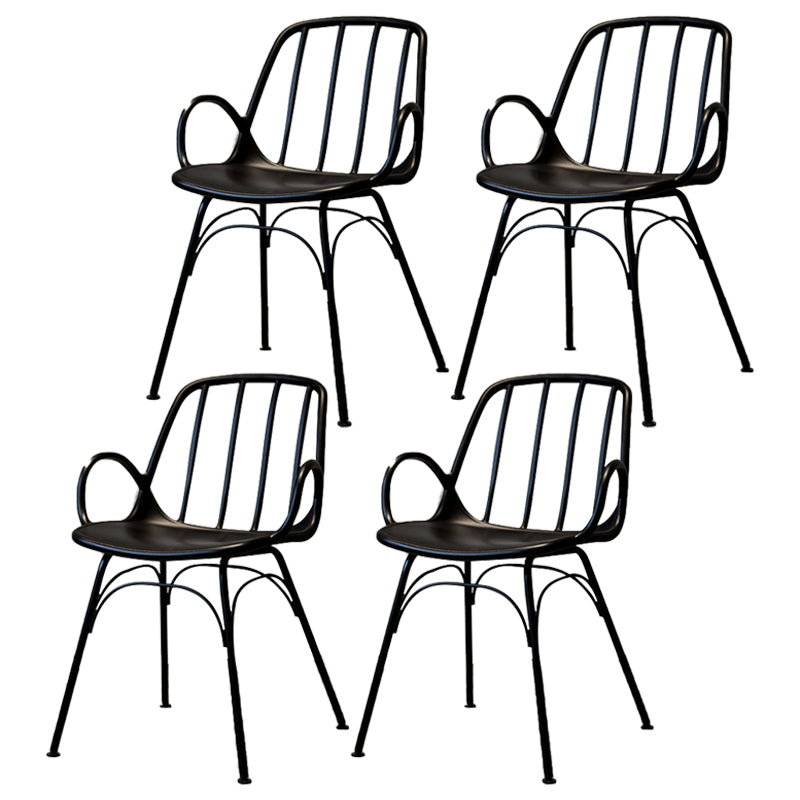 Sillas de comedor de cocina de estilo industrial, sillas laterales con brazo de comedor con patas de metal