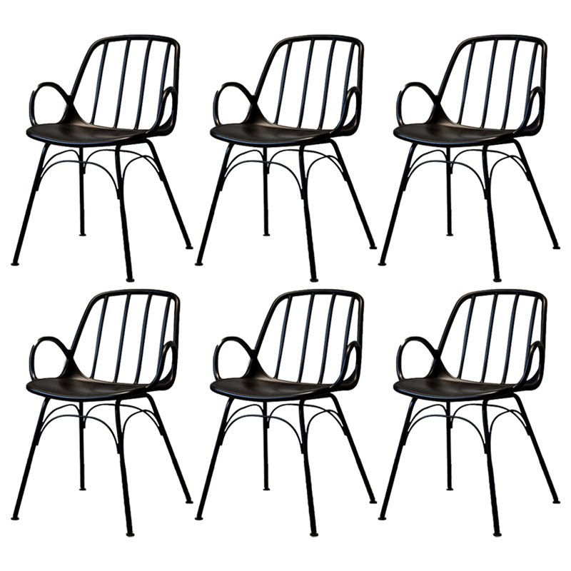 Sillas de comedor de cocina de estilo industrial, sillas laterales con brazo de comedor con patas de metal