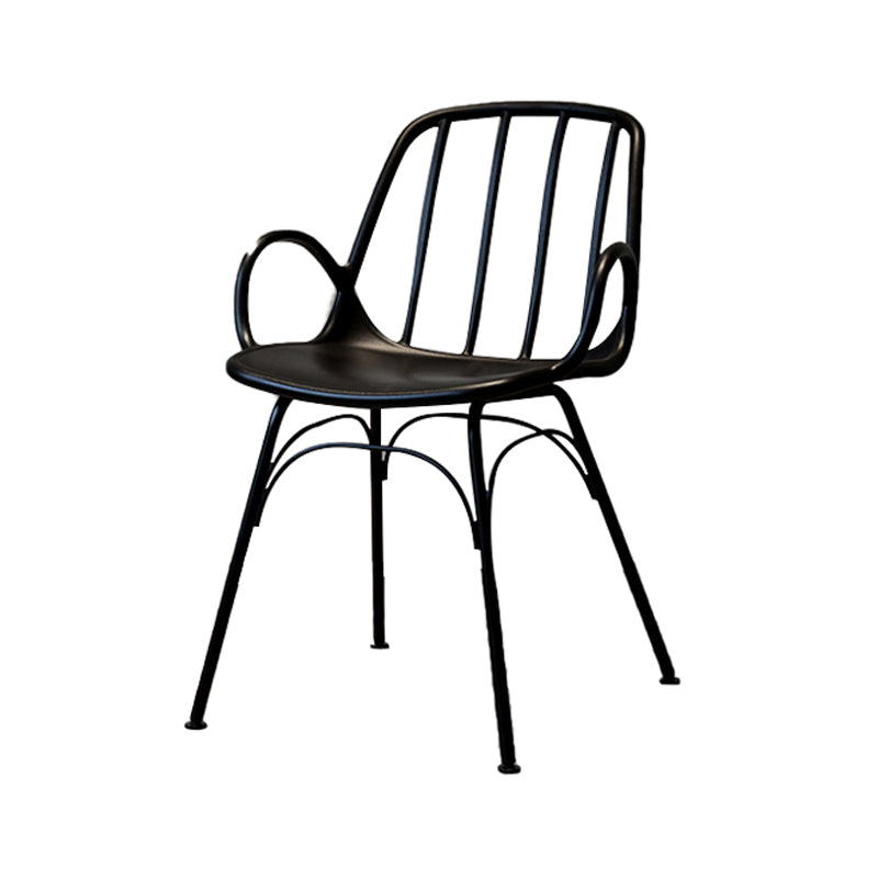 Sillas de comedor de cocina de estilo industrial, sillas laterales con brazo de comedor con patas de metal