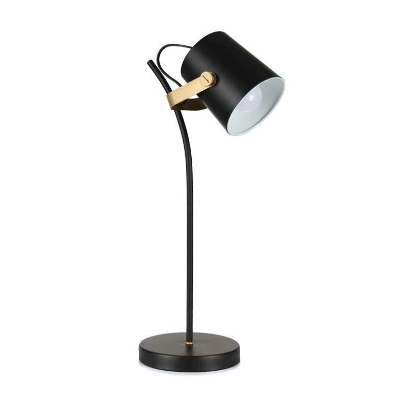 Zeitgenössische 1 head -tasksbeleuchtung schwarzer fass kleines Schreibtischlampe mit Metallschatten