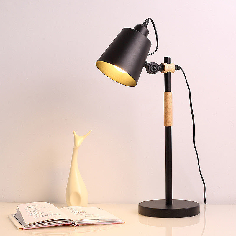 Metal Tapered Task Lighting Macaron 1 Head Yellow/Black/White Reading Book Light for Living Room