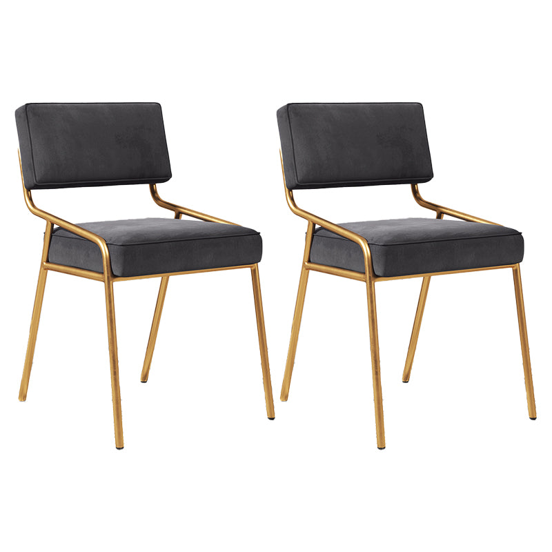 Silla lateral casera industrial Silla de comedor tapizada de metal con respaldo abierto