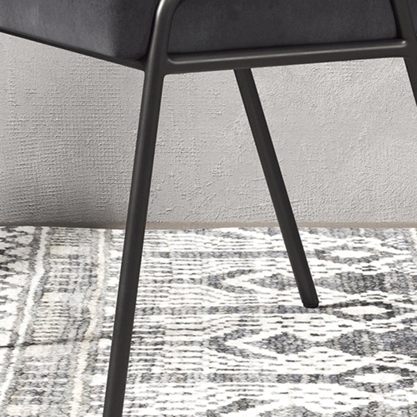 Silla lateral casera industrial Silla de comedor tapizada de metal con respaldo abierto