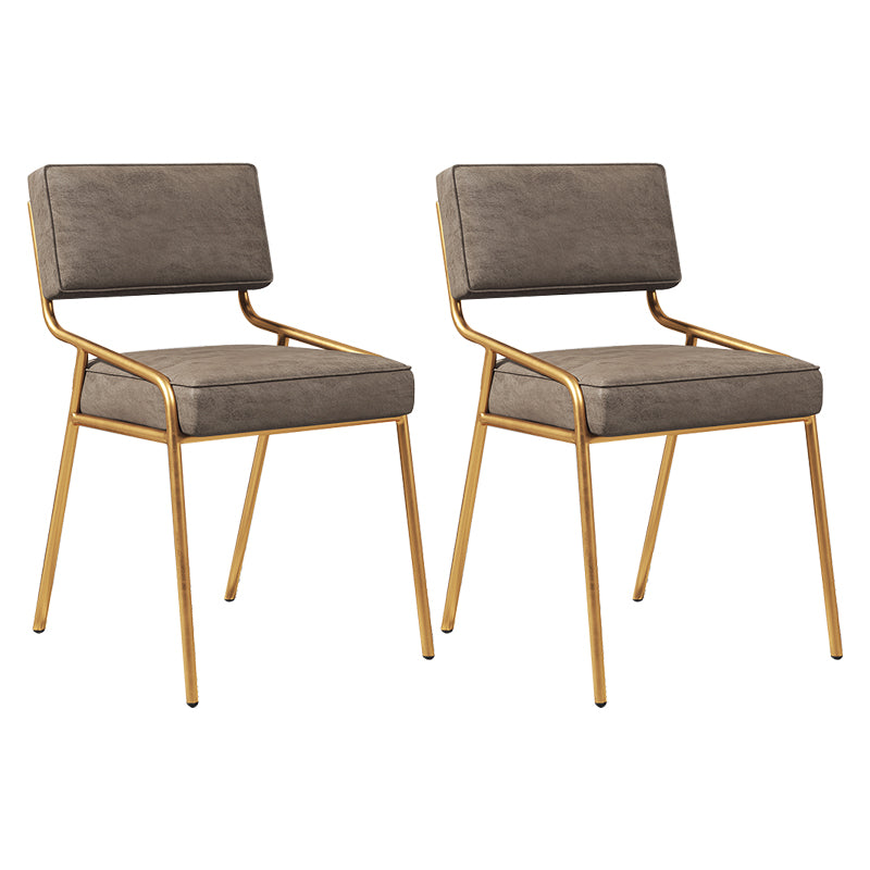 Silla lateral casera industrial Silla de comedor tapizada de metal con respaldo abierto