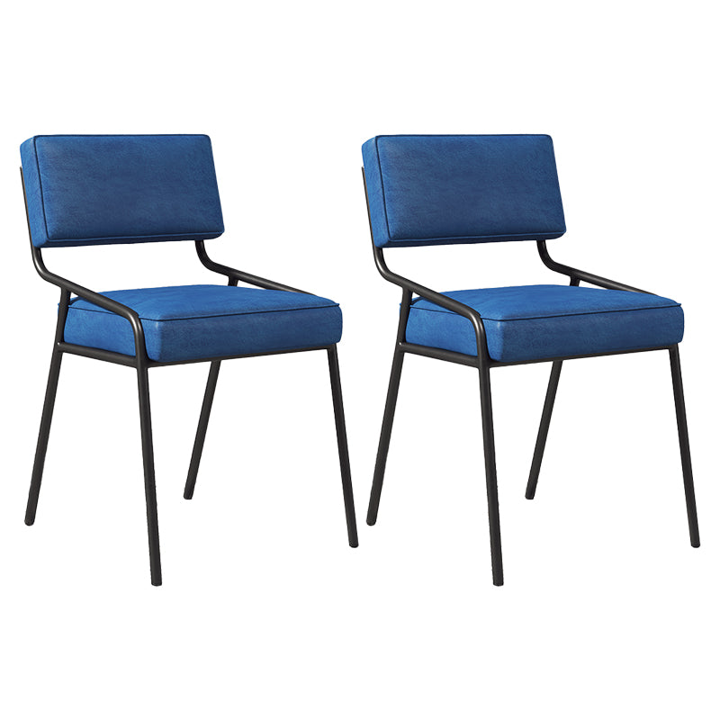 Silla lateral casera industrial Silla de comedor tapizada de metal con respaldo abierto