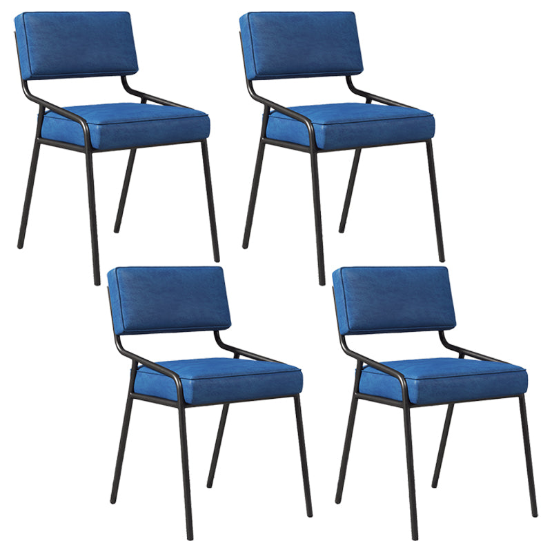 Silla lateral casera industrial Silla de comedor tapizada de metal con respaldo abierto