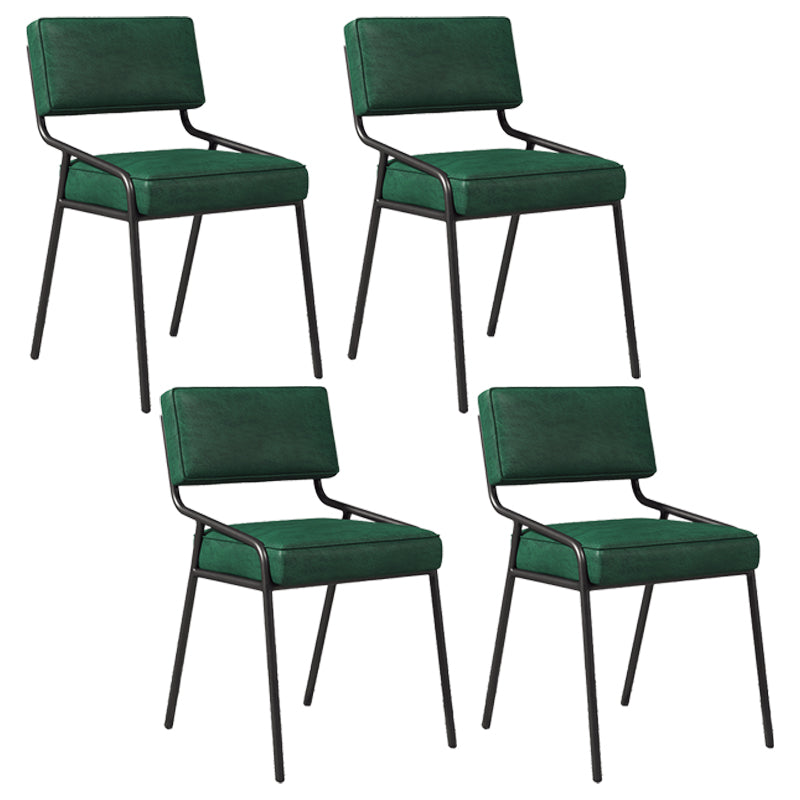 Silla lateral casera industrial Silla de comedor tapizada de metal con respaldo abierto