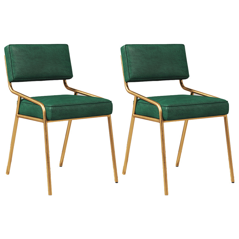 Silla lateral casera industrial Silla de comedor tapizada de metal con respaldo abierto