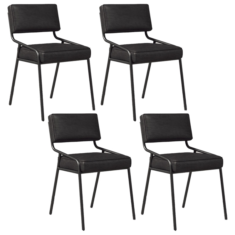 Silla lateral casera industrial Silla de comedor tapizada de metal con respaldo abierto