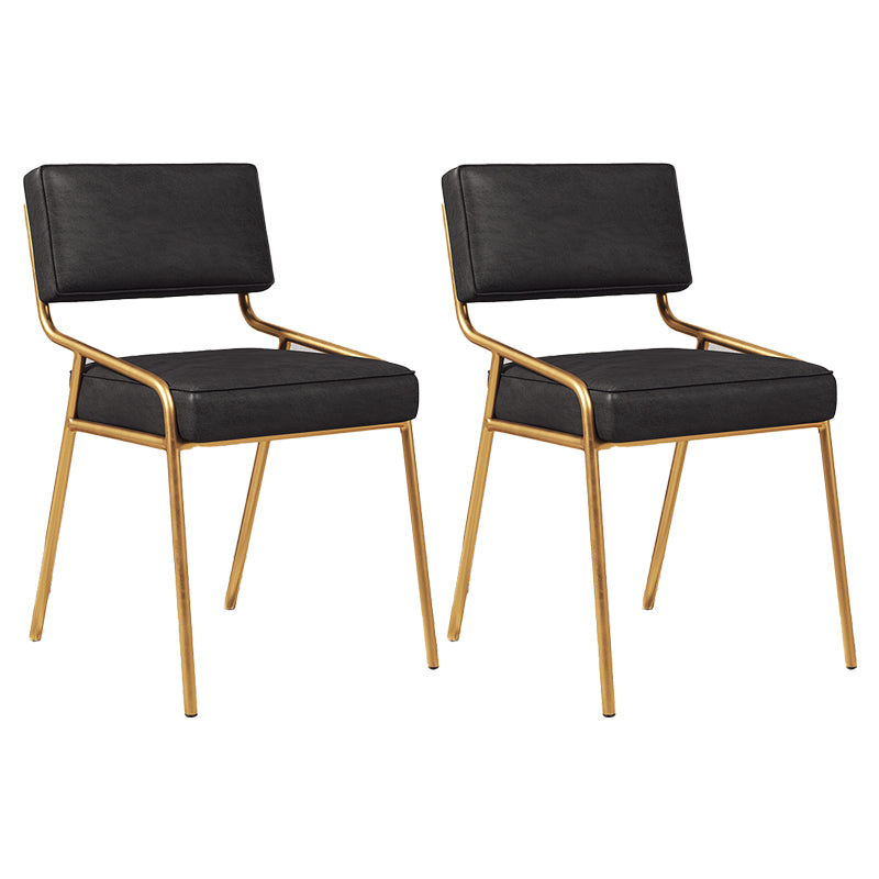 Silla lateral casera industrial Silla de comedor tapizada de metal con respaldo abierto