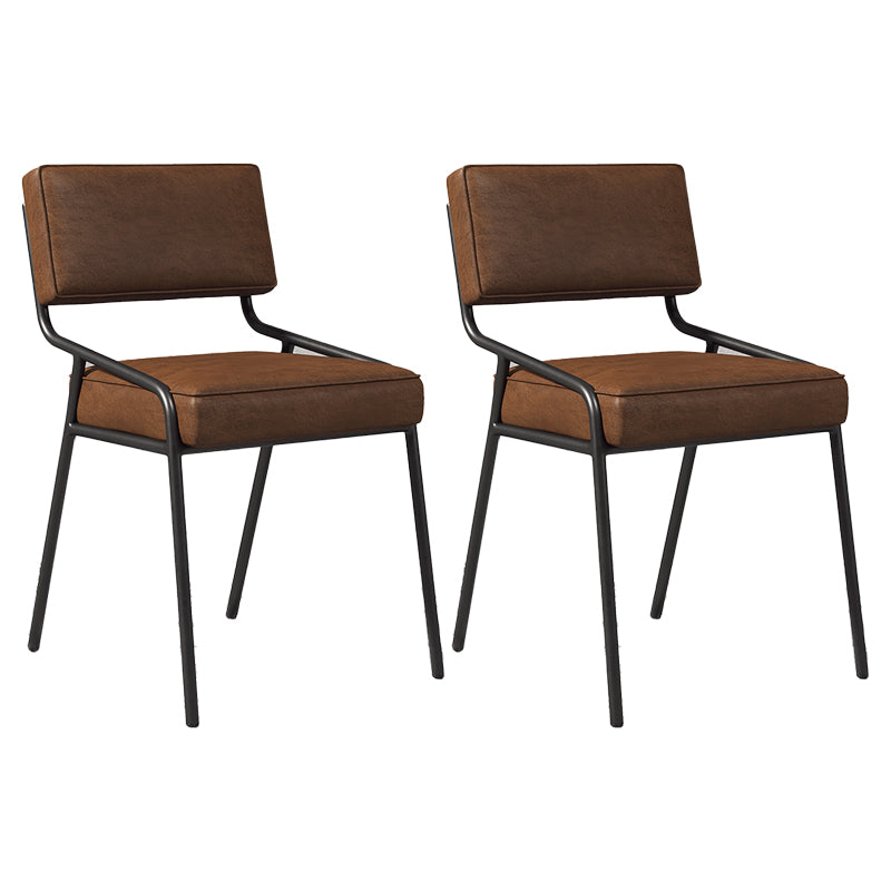 Silla lateral casera industrial Silla de comedor tapizada de metal con respaldo abierto