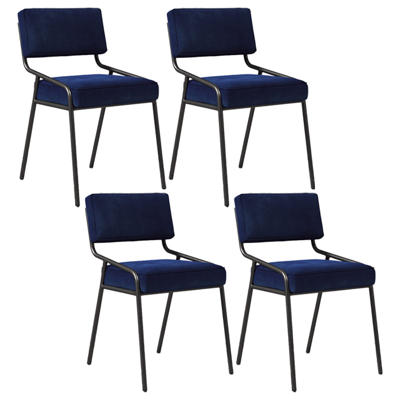 Silla lateral casera industrial Silla de comedor tapizada de metal con respaldo abierto