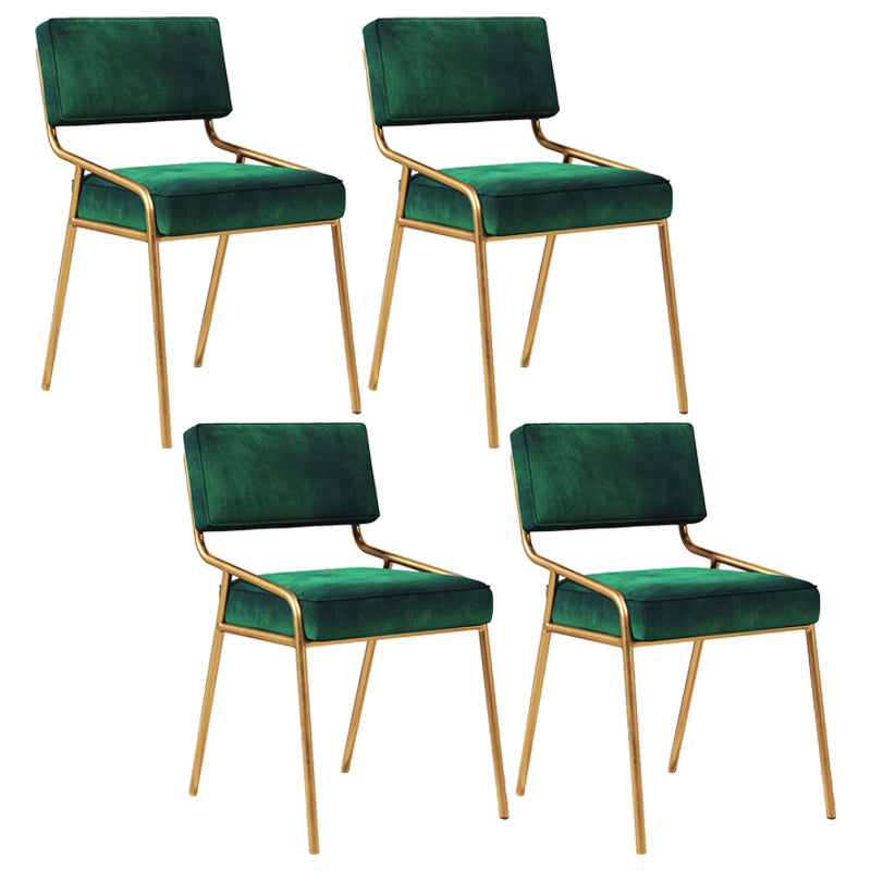 Silla lateral casera industrial Silla de comedor tapizada de metal con respaldo abierto
