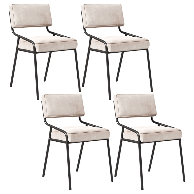 Silla lateral casera industrial Silla de comedor tapizada de metal con respaldo abierto