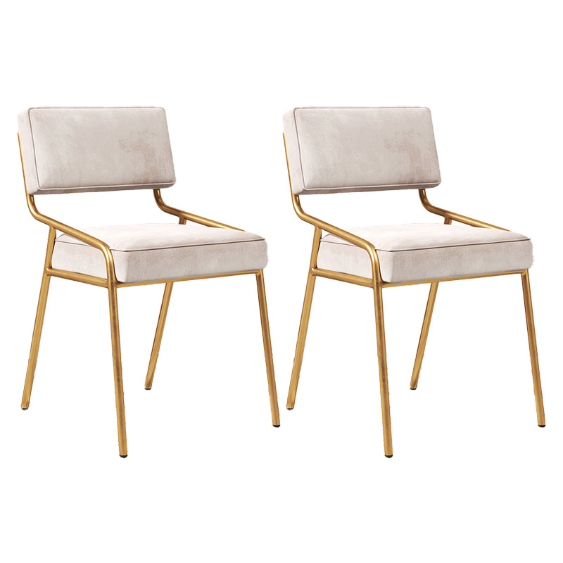 Silla lateral casera industrial Silla de comedor tapizada de metal con respaldo abierto